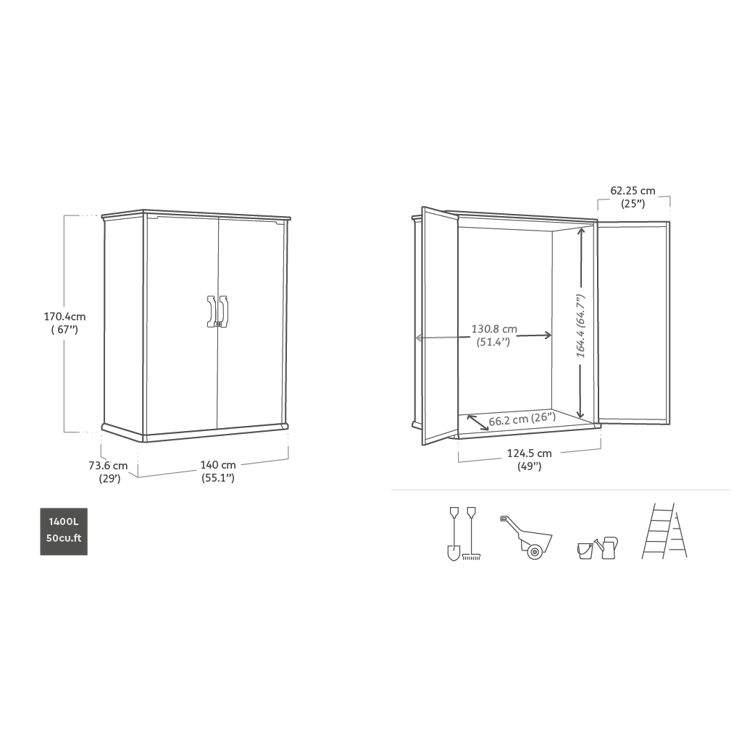 Keter Premier 4 x 2 Tall Plastic Storage Unit
