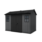 Keter 11’x7.5′ Newton Plus Side Entry Plastic Shed – Dark Grey