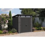 Keter 7x 7 Cortina Heavy Duty Plastic Pent Shed – Dark Grey - Image 2