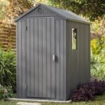 Keter 4×6 Darwin Heavy Duty Plastic Garden Shed – Grey - Image 5