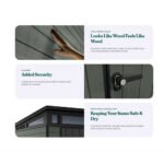 Keter 9x 7 Cortina Heavy Duty Plastic Pent Shed – Green - Image 8