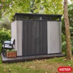 Keter 9x 7 Artisan Heavy Duty Plastic Pent Shed – Grey - Image 2