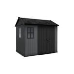 Keter 9×7.5 Newton Plus Side Entry Plastic Shed – Dark Grey
