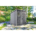 Keter 6 x 6 Manor Plastic Pent Garden Storage Shed – Grey - Image 2