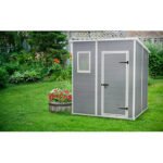 Keter 6 x 6 Manor Plastic Pent Garden Storage Shed – Grey - Image 3