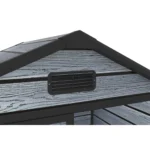 8X10FT Plastic Garden Shed Apex with Floor Window Lockable Door Wood Grain Grey - Image 3