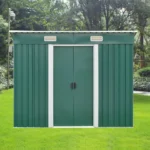 8X4 Metal Garden Shed Pent/Apex Roof Outdoor Storage With Free Base - Image 9