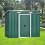8X4 Metal Garden Shed Pent/Apex Roof Outdoor Storage With Free Base - Image 2