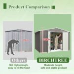Garden Shed 10X8FT Metal Apex Roof With Free Foundation Base Storage House Grey - Image 6