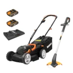 WORX Powershare Cordless Lawn Mower & Grass Trimmer Twin Pack x2 2.0Ah Battery - Image 2