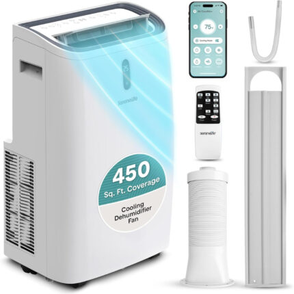 12,000 BTU Smart Portable Air Conditioner with WiFi – 3-in-1