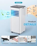 9,000 BTU Portable Air Conditioner with Dehumidifier & Fan - Image 3