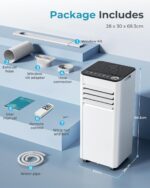 9,000 BTU Portable Air Conditioner with Dehumidifier & Fan - Image 4