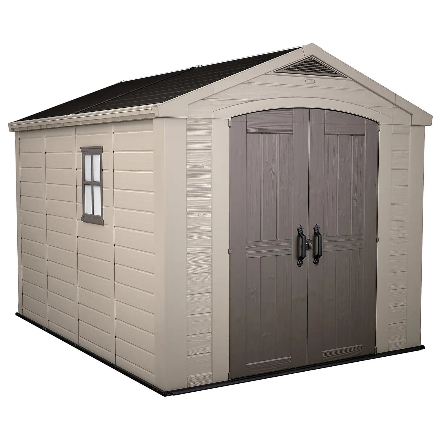 12817718-1314895623388619.jpg Keter 8’x11′ Factor Heavy Duty Plastic Garden Shed – Beige - Image 1