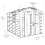 Keter 8’x11′ Factor Heavy Duty Plastic Garden Shed – Beige - Image 11
