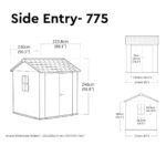 Keter Newton Plus Vertical 7x7.5 ft Apex Grey Plastic 2 door Shed with floor & 2 windows (Base included) - Image 6