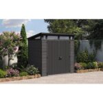 Keter Artisan 7x7 ft Pent Grey Plastic 2 door Shed with floor & 1 window - Image 5