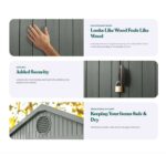 Keter 6’x8′ Darwin Heavy Duty Plastic Garden Shed – Green - Image 7