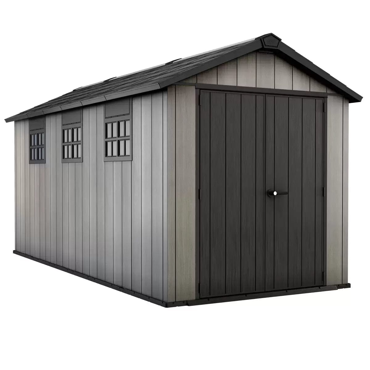 Keter-7.5-x-15-Oakland-Heavy-Duty-Plastic-Shed-Grey-1.jpg Keter 7.5′ x 15′ Oakland Heavy Duty Plastic Shed – Grey - Image 1
