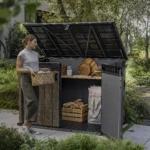 Keter Signature Decocoat Walnut 2020L Pent Garden storage 6x3 ft 1325mm 1905mm - Image 2