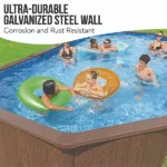 Bestway Hydrium Oval Steel Wall Pool Set, 24FT Swimming Pool, Wood Print - Image 2