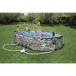 Bestway Power Steel Comfort Jet Series 20ft x 12ft x 48in Oval Pool Set - Image 2