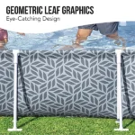 Bestway Steel Pro Rectangle Above Ground Pool, Leaf Design, 12ft Swimming Pool - Image 3