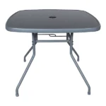 Colorado Grey Metal 4 seater Dining set with Grey Parasol - Image 4