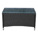 Derry Matt Light black Rattan effect 4 Seater Coffee set - Image 5