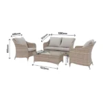 GoodHome Hamilton Cappuccino Rattan effect Metal 4 Seater Coffee set - Image 9
