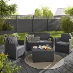 Keter Mia Graphite Plastic 4 seater Coffee set